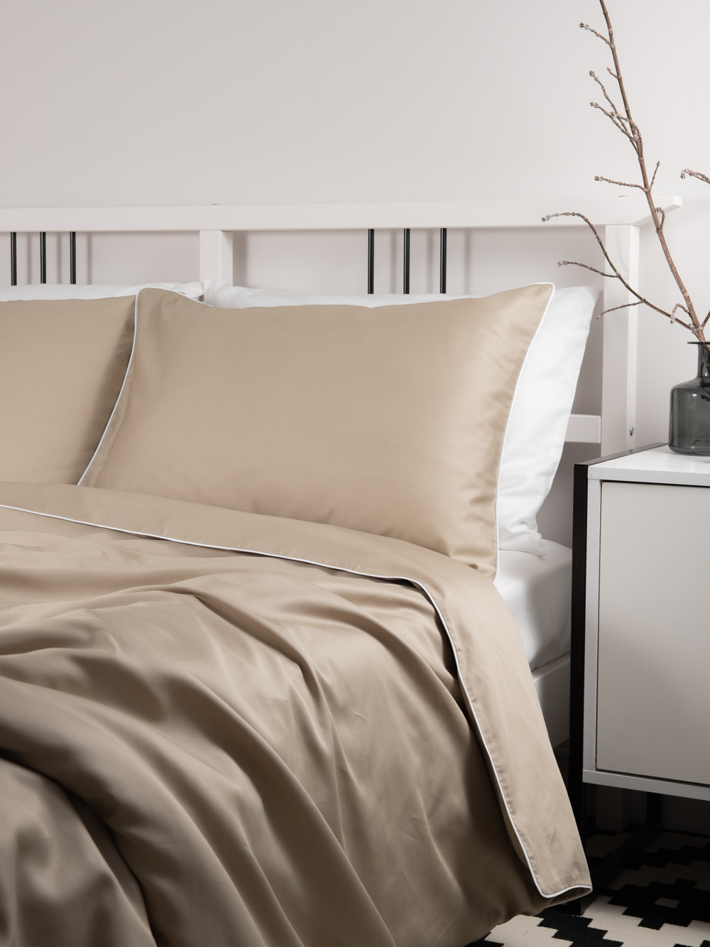 MOON Комплект постельного белья, сатин темно-бежевый