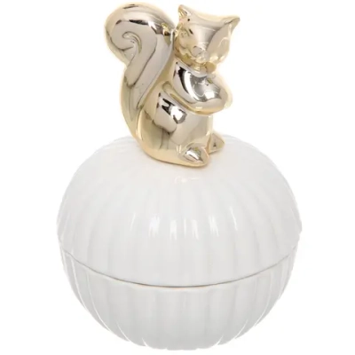 Шкатулка керамическая «GOLD Podarok», белочка, цвет белый, 11*9*3см (в инд. коробке)