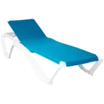 Шезлонг MIAMI с тканью Каркас белый, ткань: бирюзовая 1915х390мм