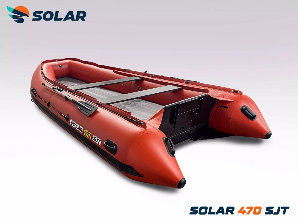 Лодка надувная моторная solar-470 super jet tunnel