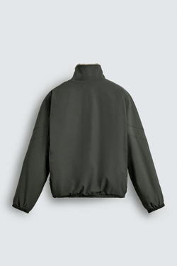 ZARA КОМБИНИРОВАННАЯ КУРТКА ИЗ ВЫСОКОТЕХНОЛОГИЧНОЙ ТКАНИ, ХАКИ