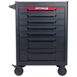OPT-717E Тележка инструментальная, 7 полок с набором инструментов, столешница с EVA покрытием