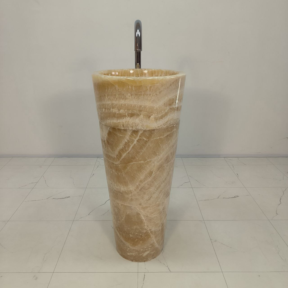 Раковина напольная из оникса Yellow ON-55007 90*40*40  0205