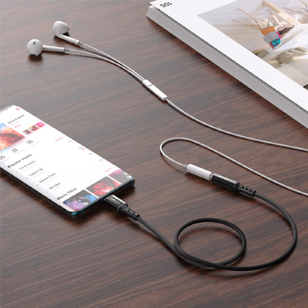 C1-07 USB-C to 3.5mm aluminum alloy headphones adapter cable
