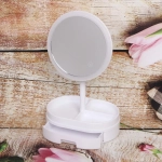 Зеркало настольное с подсветкой и органайзером «Beauty», цвет белый, USB, 35*18см