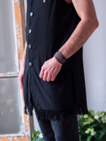 Браслет-плетенка, коричневый | кожа