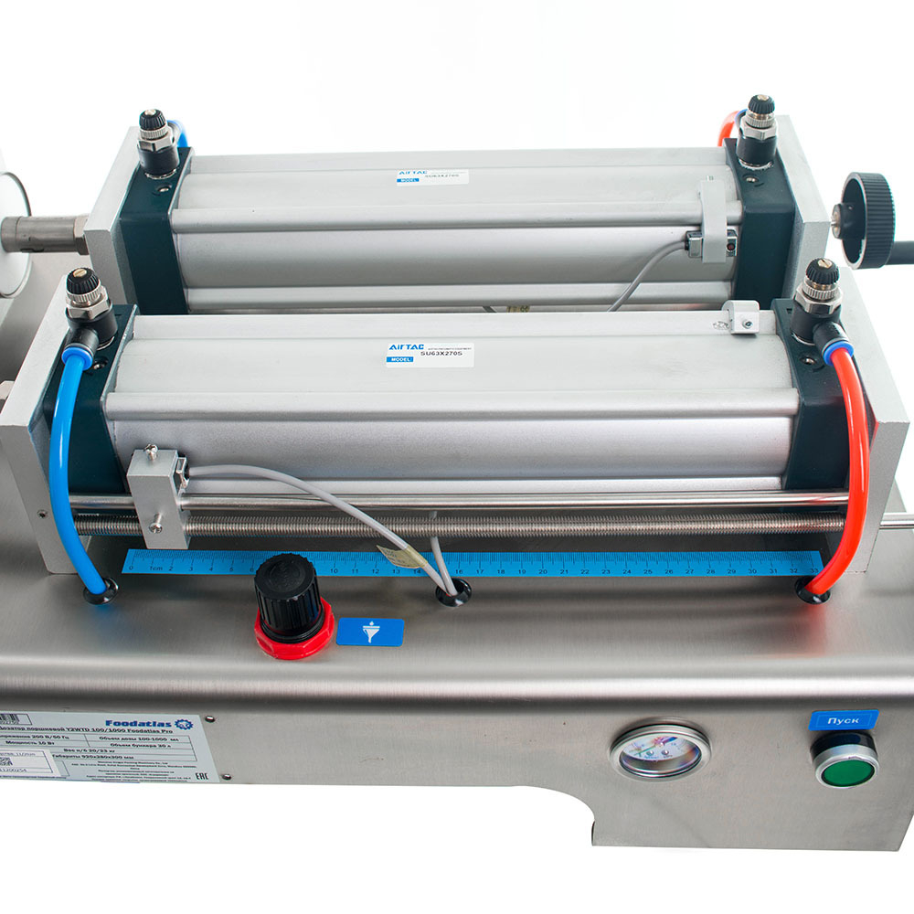 Дозатор поршневой Y2WTD (100-1000 мл. 2 гол., жидкость) Foodatlas Pro