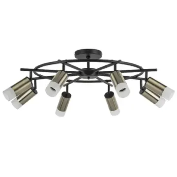 Люстра на штанге с акрилом 8*GU10 LR7183181 черный/бронза Rullo Lightstar
