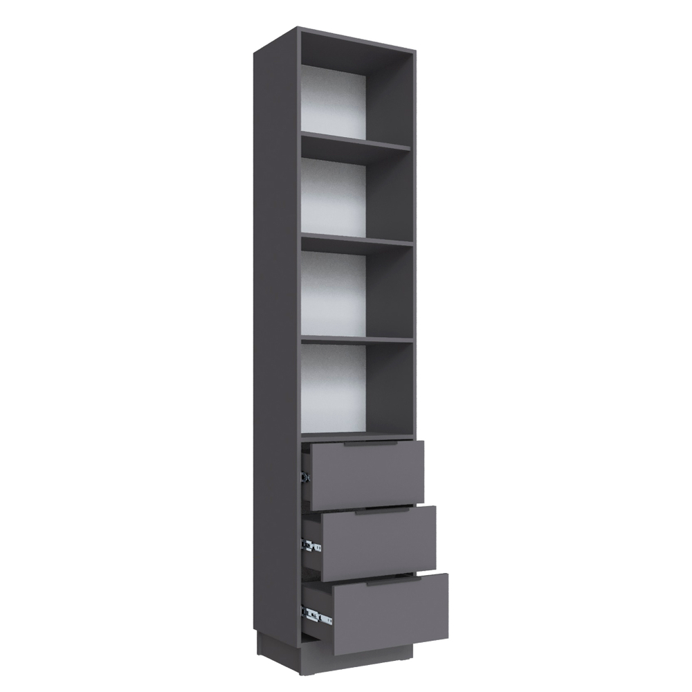 Шкаф Мадрид торцевой (0,35) с 3 ящ. графит серый