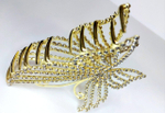 Заколка-краб большая "бабочка" инкрустированная  россыпью страз. 11,5см. Цвет золото