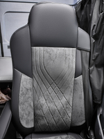 Чехлы Люкс КамАз 5490 K4 с 2014 года (экокожа, черный, серая вставка)