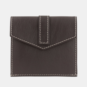 Кошелек-картхолдер Perle из кожи теленка темно-коричневого цвета