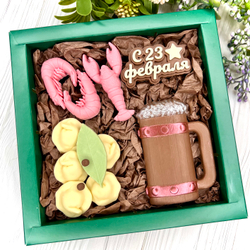 Шоколадный подарок "С 23 февраля: пиво, раки и пельмени"