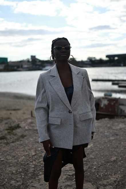 жакет овер серый