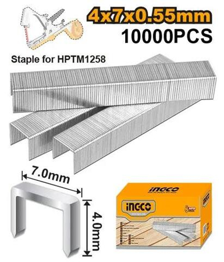 Скобы для тапенера INGCO HPTM1258S 7x4x0.55 мм