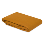 Простыня на резинке изо льна и хлопка цвета карри из коллекции essential, 180х200х30 см