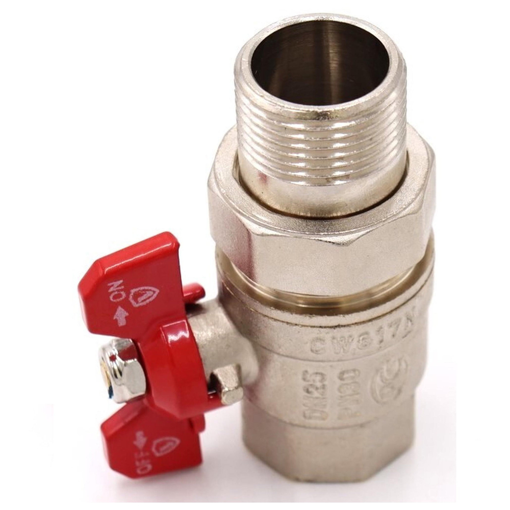 Кран VIEIR шаровый с американкой 1" НВ, кр. бабочка VR204-03