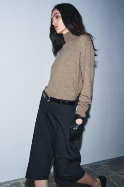 ZARА ДЛИННЫЕ ШОРТЫ В ПОЛОСКУ — ZW COLLECTION, ТЕМНО-СИНИЙ