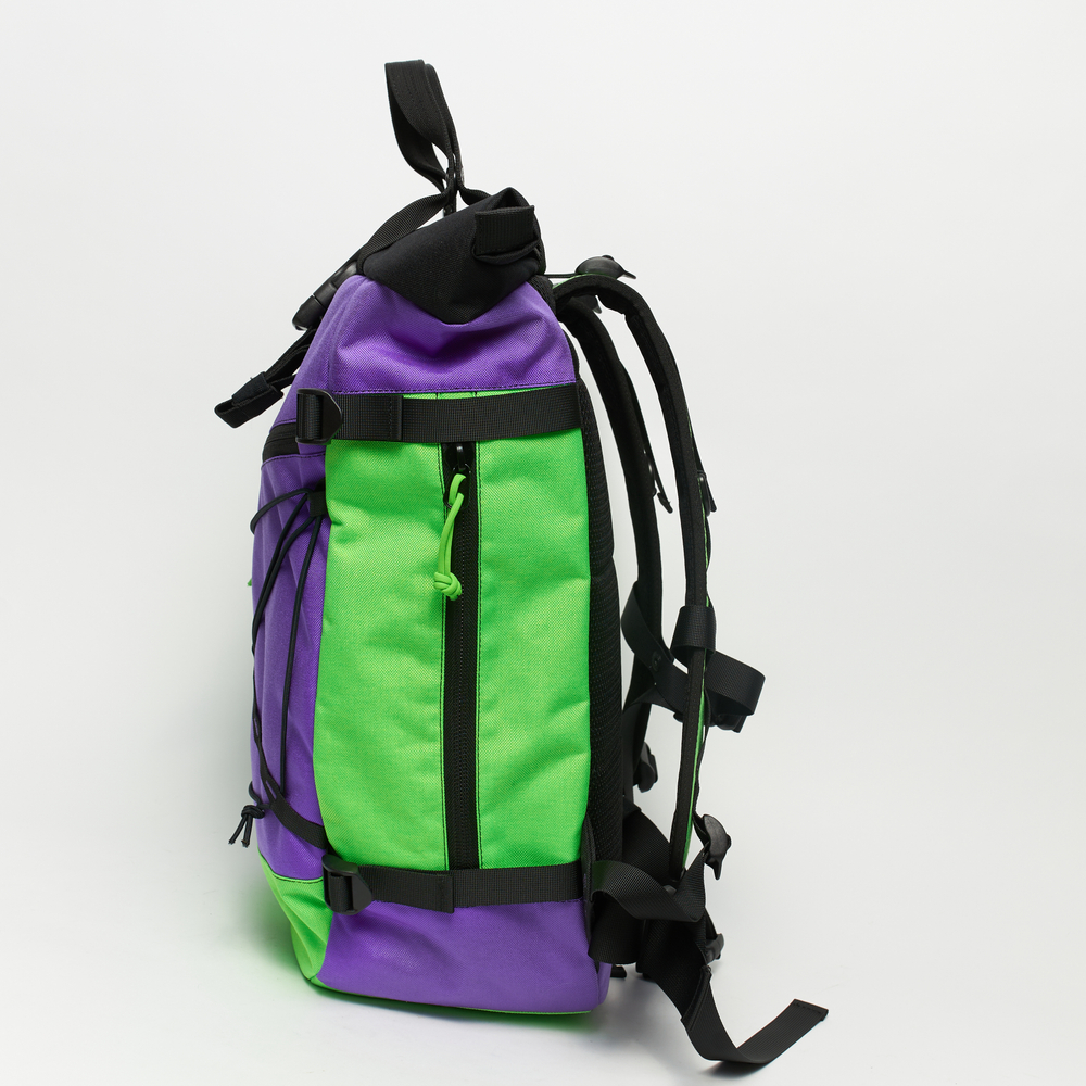 Рюкзак Rolltop Grubo 500 фиолетовый/ярко-салатовый