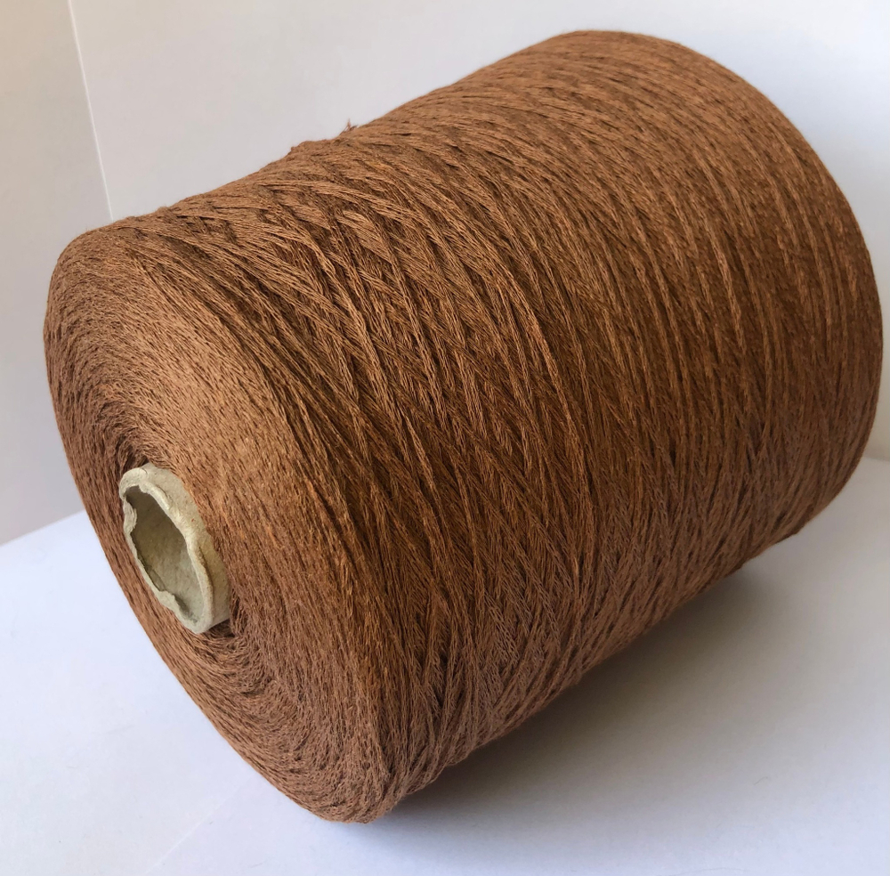 Пряжа лён шнурок Lino 400 коричневый