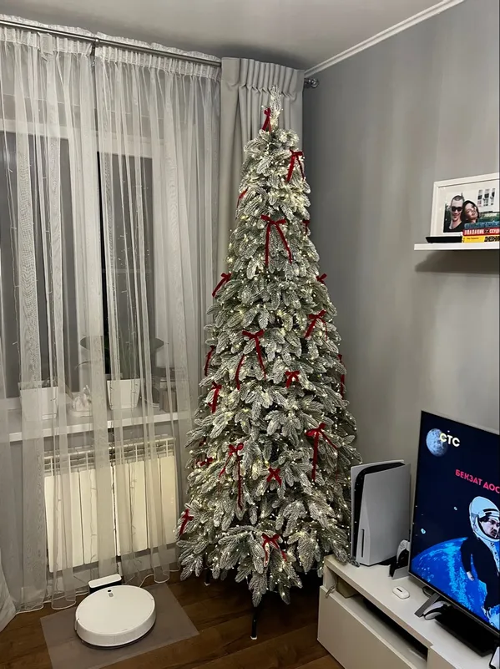 Ель искусственная Царь елка Беверли стройная заснеженная 230 см