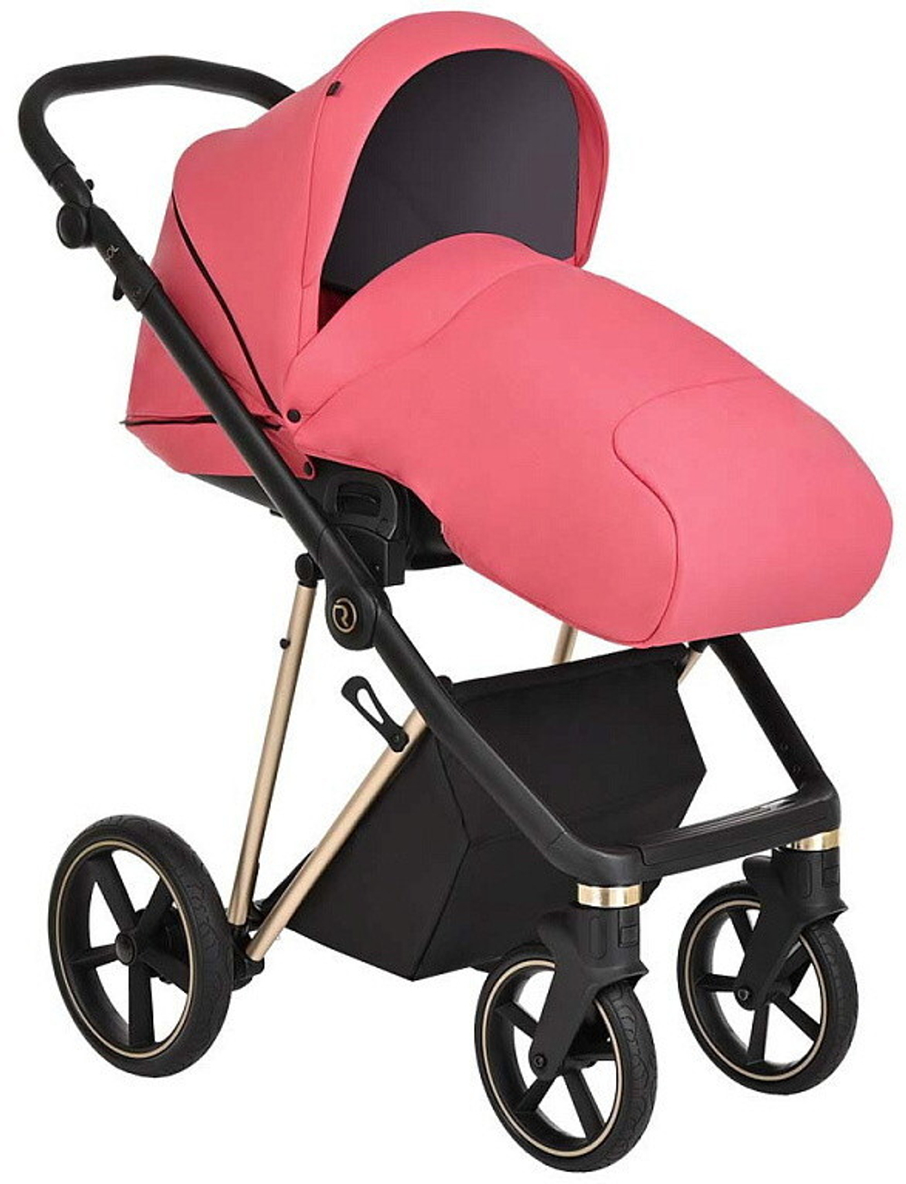 Детская коляска Roan Sol Luxury 3 в 1 с автокреслом Tutis Elo Black RSL/4040 Viva Magenta/Gold