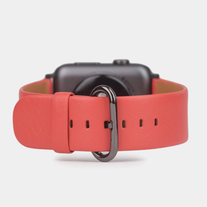 Ремешок кожаный для Apple Watch 42/44mm Classic кораллового цвета
