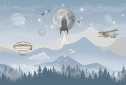 Фотообои на стену флизелиновые тонкие (эконом) детские Космос 400х270 см, для мальчиков