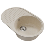 Мойка ML-GM16 КОМФОРТ овальная с крылом, бежевая (328), 730*460*180мм