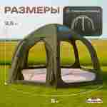 Пневмокаркасная юрта «Гармония» 5×5×2,5 м — для глэмпинга из ПВХ, зелёная