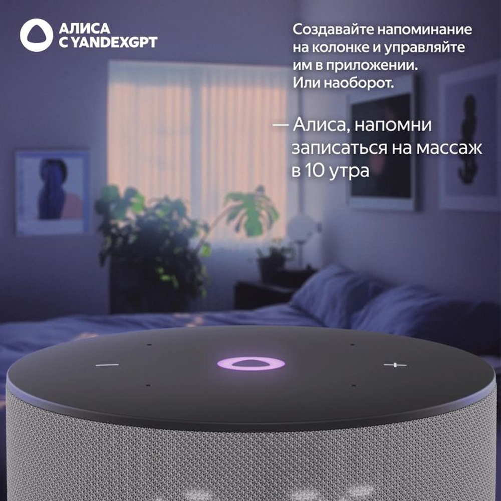 Умная колонка ЯНДЕКС Станция Мини 3, 12Вт, с Алисой, серый [yndx-00027gry]