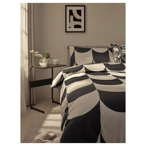 Комплект постельного белья IKEA BRUKSVARA (БРУКСВАРА), Белый с рисунком, 150х200 см
