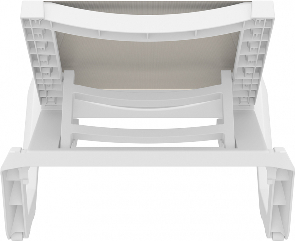 Шезлонг-лежак пластиковый Siesta Contract Rio Pro, белый, бежевый