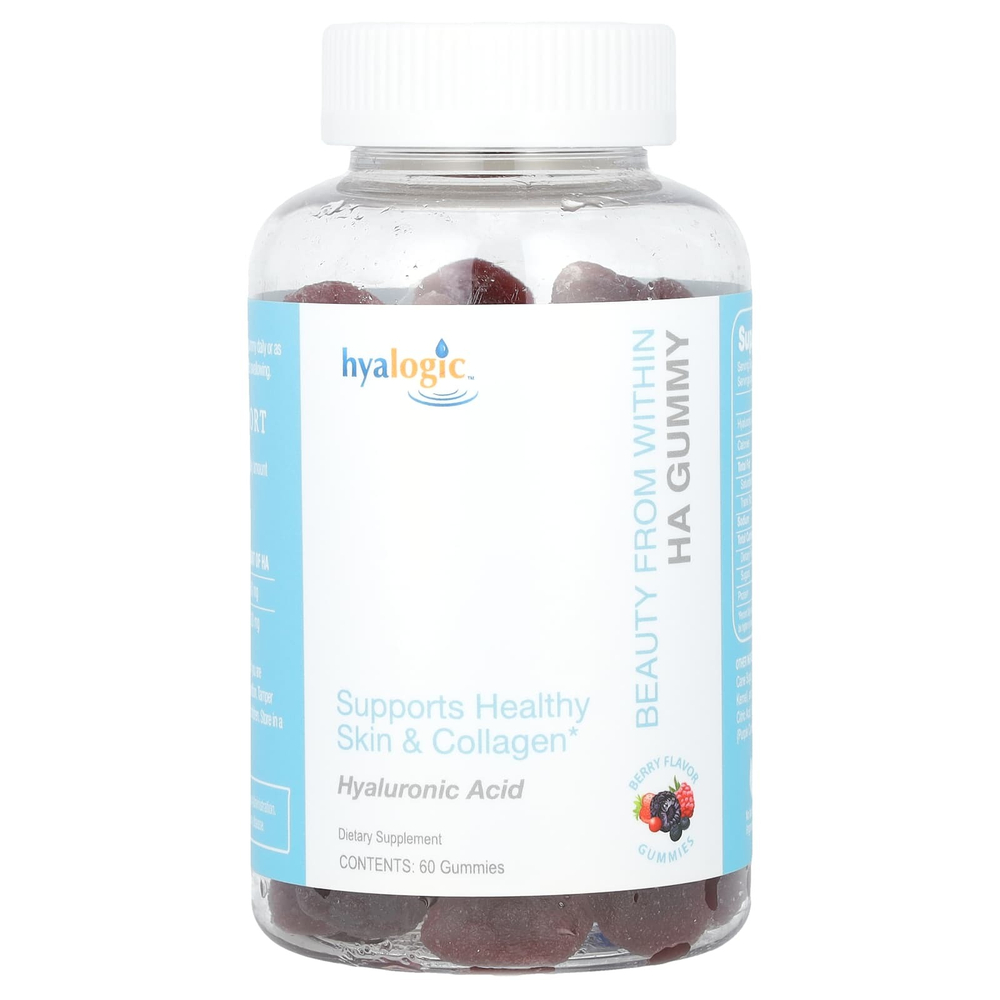 Hyalogic, Beauty From Within, жевательная гиалуроновая кислота, ягодный вкус, 60 жевательных таблеток