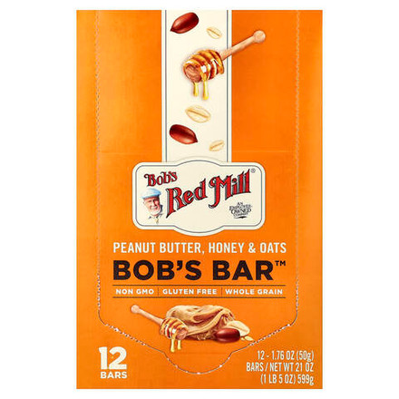 Bob's Red Mill, Bob's Bar™, арахисовая паста, мед и овсянка, 12 батончиков по 50 г (1,76 унции)