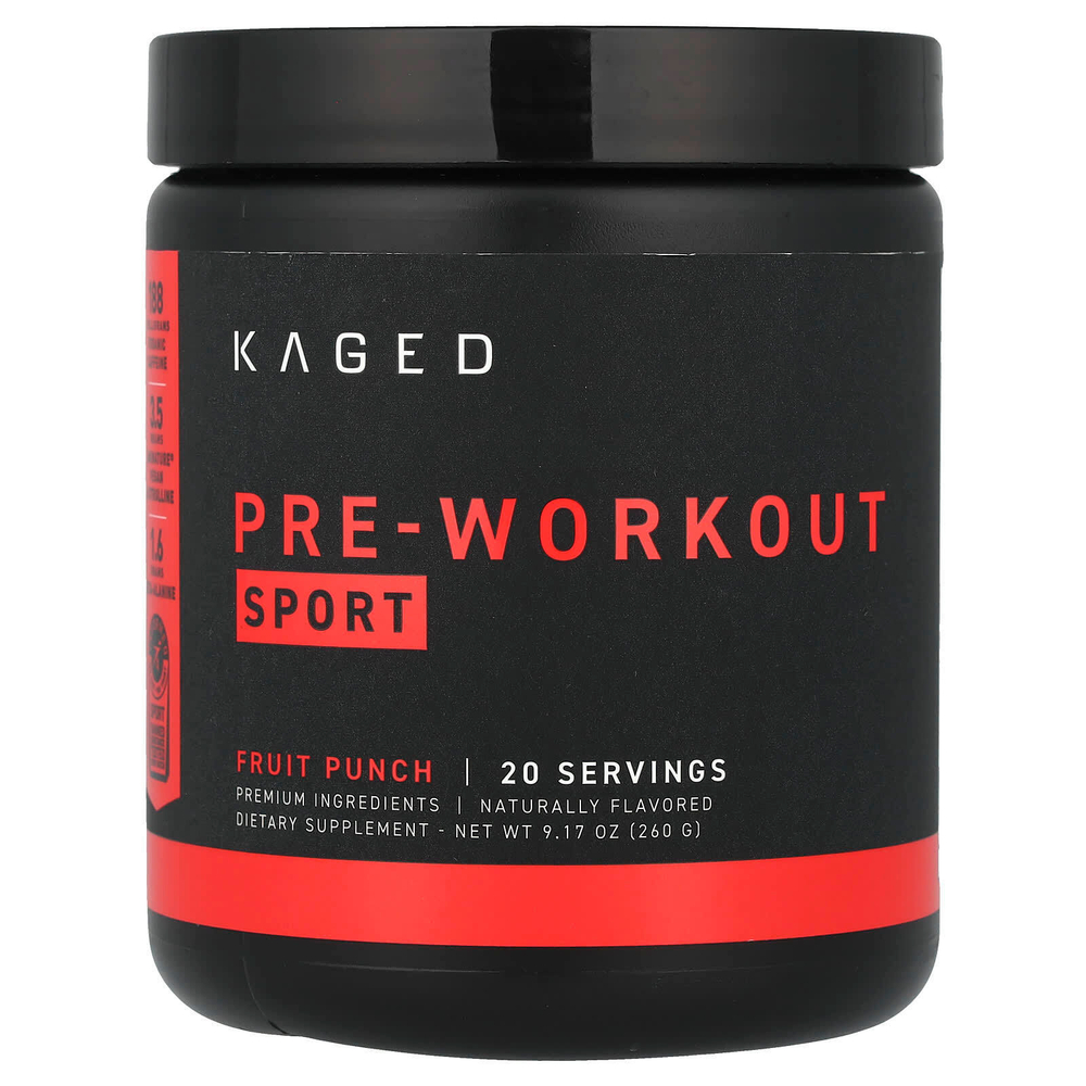 Kaged, Перед тренировкой, для занятий спортом, фруктовый пунш, 260 г (9,17 унции)