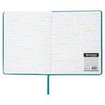 Дневник 1-11 класс 48 л., обложка кожзам (твердая), фольга, BRAUBERG "SPARKLE", бирюзовый, 105462