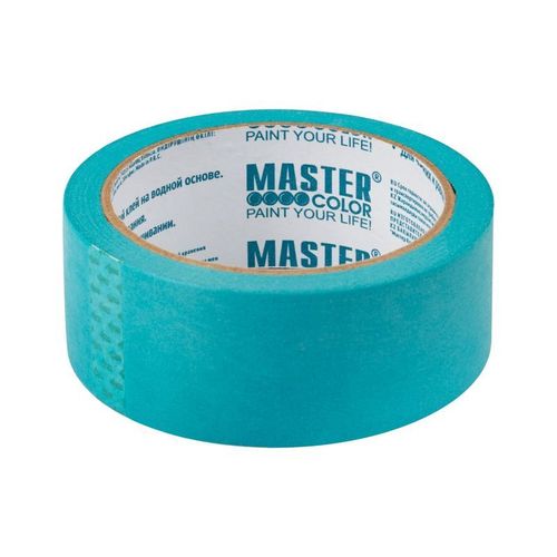 Лента малярная 38 мм 25 м для деликатных поверхностей на рисовой бумаге голубая Master Color