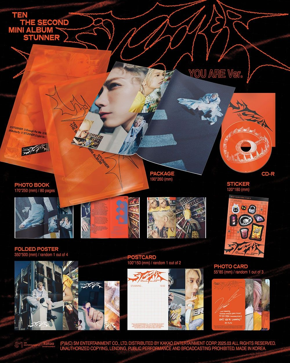 Альбом TEN - STUNNER 2nd Mini Album PACK BOOK YOU ARE Version