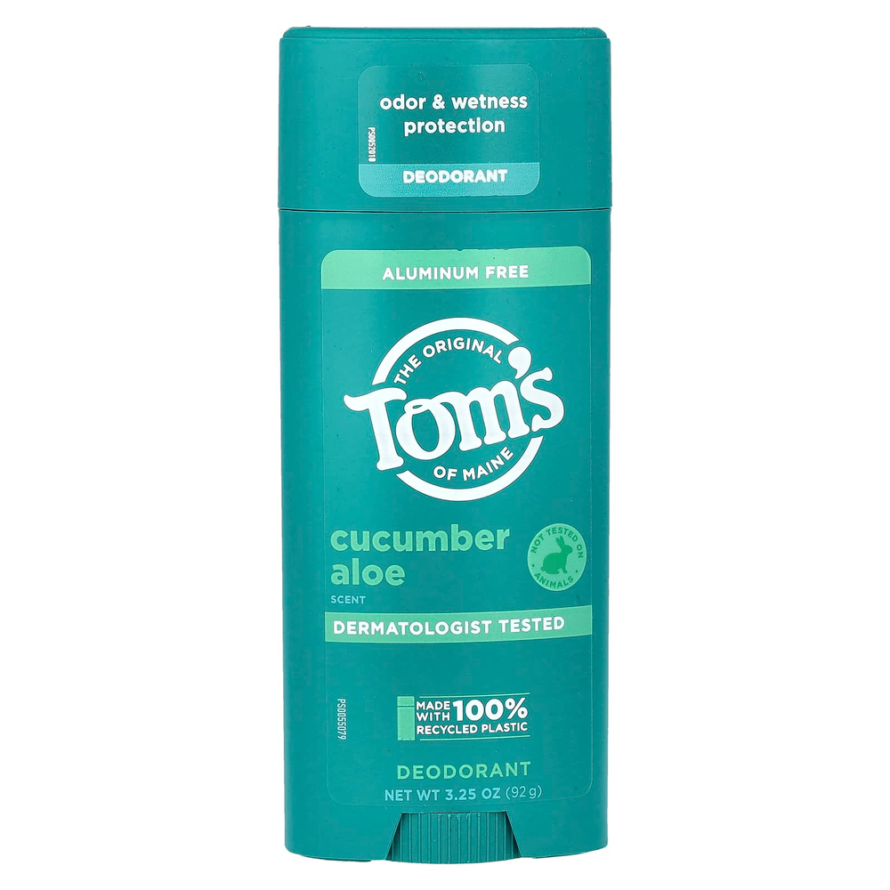 Tom's of Maine, дезодорант без алюминия, огурец и алоэ, 92 г (3,25 унции)