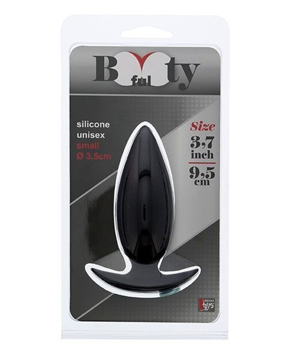 Малая анальная пробка BOOTYFUL ANAL PLUG SMALL - 9,5 см. (Цвет: черный)