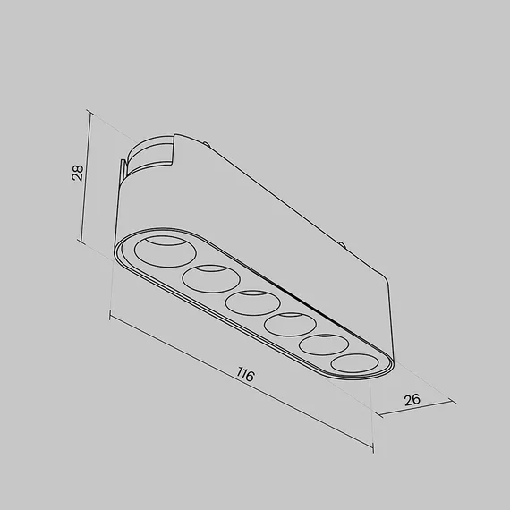 Трековый светильник Точки / Points Radity 3000K 6Вт 36° Technical tr082-1-6w3k-m-b