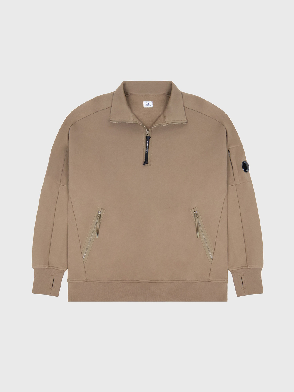 Свитшот на молнии C.P. Company Diagonal Raised Half Zip Beige