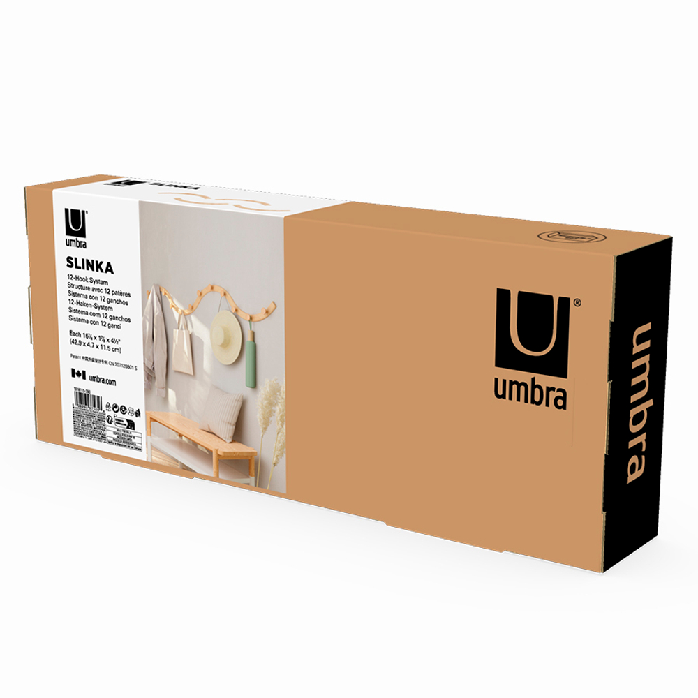 Вешалка настенная Slinka, натуральное дерево