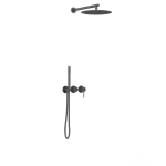 Душевой комплект Vincea Groove VSFW-4G01GM встраиваемый, 2 режима, 30см верх душ, вороненая сталь