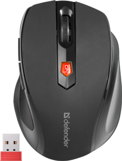 Мышь беспроводная Defender Ultra MM-315 черный,6 кнопок, 800-1600 dpi, НОВИНКА!
