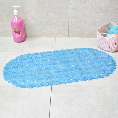 Коврик для ванной Галька 67*36см (голубой)
