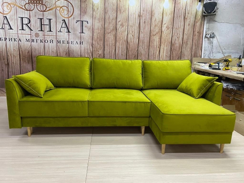 Элвис с оттоманкой угол 7 (кат.до 500) ткань Viva 1 /поставщик Ткани века ; ножки Цвет натуральный