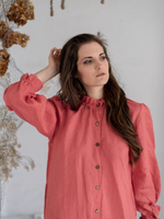 Льняное бохо платье (малиновый)