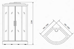Душевая кабина 90x90см. Timo T-1109